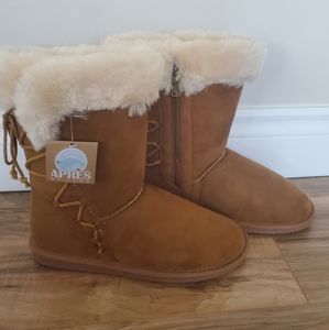 Apres by LAMO Terrace Chesnut Faux Fur trim Boot Size 10